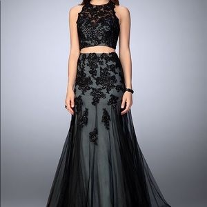Le Femme Lace Tulle Two-Piece Mermaid Gown